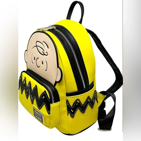 New Loungefly Peanuts Charlie Brown Mini Backpack - Picture 2 of 11